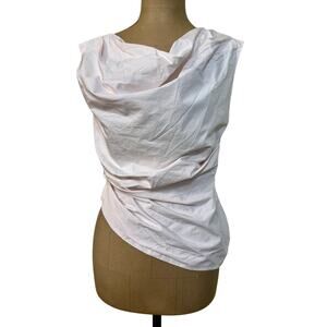 One of Others Blouse Cotton Pallas Draped One Shoulder Light Pink size 0